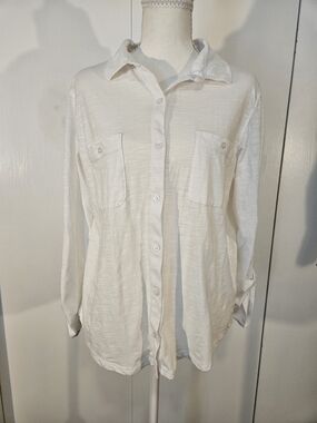 Lucky Brand White Button-Down Shirt
